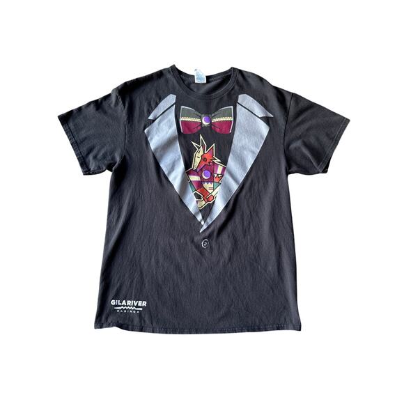 Vintage NHL Phoenix Coyotes Hockey Team Black M Delta Pro Weight Tuxedo T-shirt - Picture 1 of 6